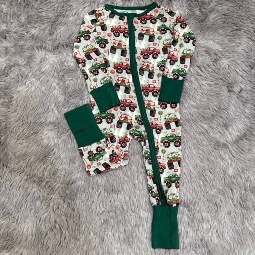 Festive Holiday Bodysuit - Green and White